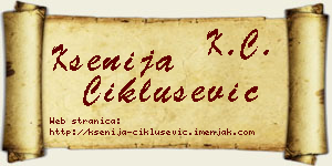 Ksenija Ciklušević vizit kartica